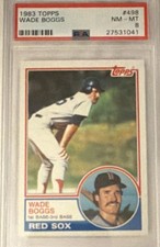 Topps 1983 Wade Boggs Rookie #498 PSA 8 Boston Red Sox Baseball Card