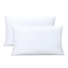 Throw Pillow Inserts Set of 2, White 12x20 inch, 100 Cotton Cover