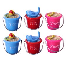 6 Pcs Sand Table Model Decoration Beach Buckets Seaside Ornaments