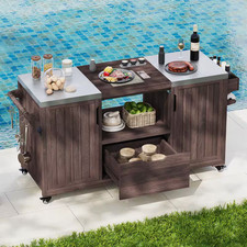66.5 In. Outdoor Kitchen Island for Grills, W...