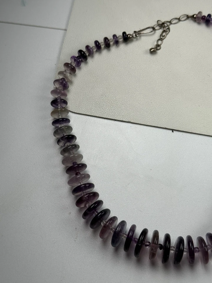 "Collar DTR Jay King discos de amatista graduados plata esterlina broche 20""+" Foto 4 de 4