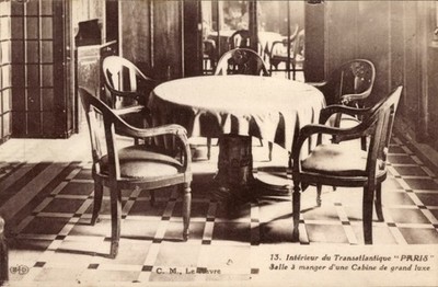 Ak Paquebot Paris, CGT French Line, Salle à manger d'une Cabine de... - 4274419