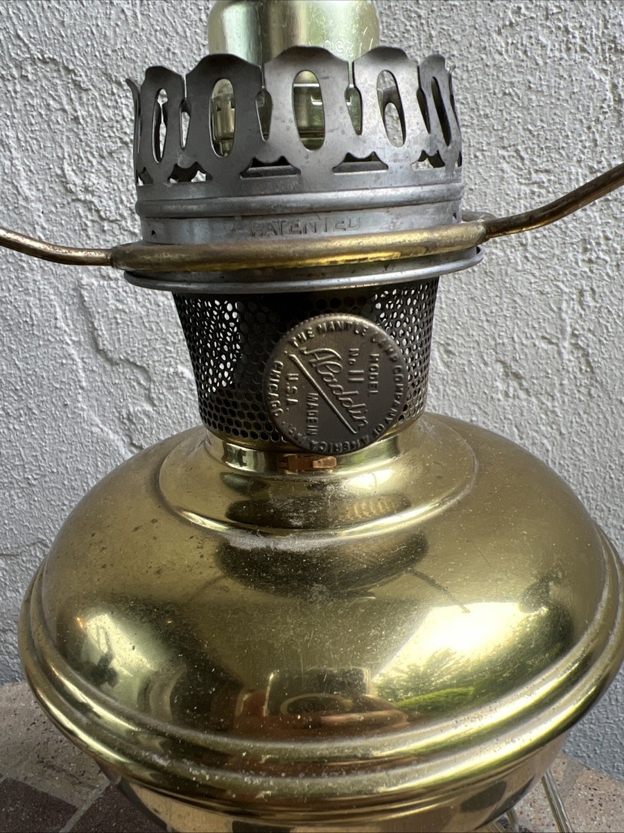 1001 ALADDIN 【希少】 ビンテージ　OHIO Antique Vintage Nickel Plated Aladdin Model 11 Kerosene Oil Lamp