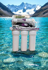 9 Stufen 400 GPD Umkehrosmose Anlage  WasserFilter Druckmanometer Edelstahlhahn