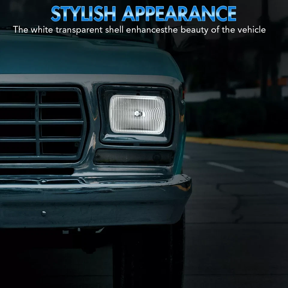 Par de faros LED cuadrados de vidrio alto/bajo B para Ford Ranger 1983-1988 7X6" pulgadas Foto 2 de 4