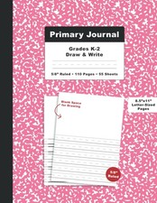 Pink Primary Composition Notebook: Story Journal for Grade K-2 with Top Half Bla