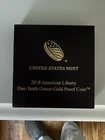 2018-W $10 American Liberty Gold Proof Coin - 1/10 oz Purity .9999  - COA / OGP