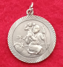 Vintage St. Christophorus Silber Anh&auml;nger 2,9g A4