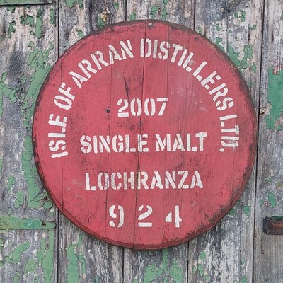 2007 Arran Lochranza Whiskyfass Deckel - mit strapazierfähigem Haken und Aufhänger 22'' breit 