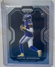 2020 Panini Chronicles Prizm Black Football Rookie Card PB-9 Justin Jefferson RC. rookie card picture
