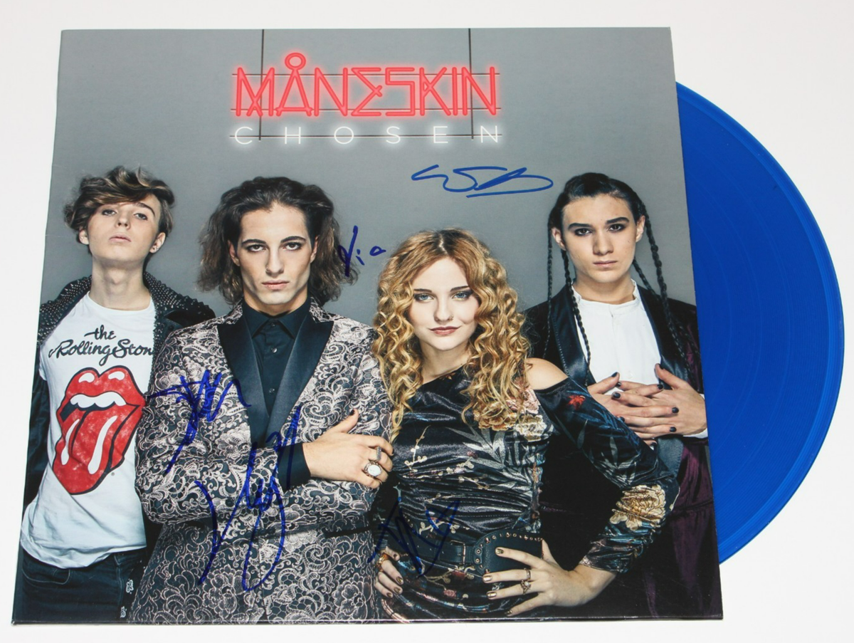 MANESKIN BAND SIGNED 'CHOSEN' ALBUM VINYL RECORD x4 BECKETT COA
