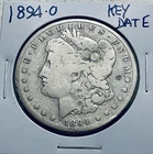1894-O Morgan Silver Dollar  Vg Very Good Details Semi Key Date