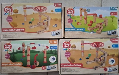 Playtive Junior Kugelbahn Cascade, Tubulea und 2x Caldera, Buchenholz, Neu, OVP