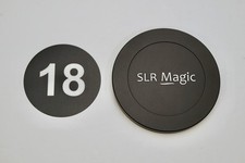 SLR Magic Hyperprime 95mm metal push on lens cap with 18mm sticker