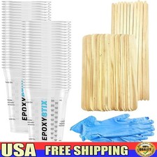 50 Pack 10oz Mixing Cups Nitrile Gloves Mixing Applicator Sticks Resin Painting