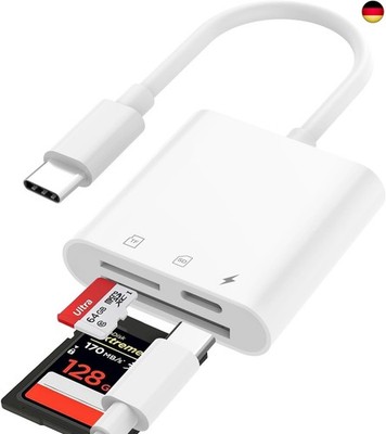 SD Kartenleser USB C SD Card Reader mit Dualer Steckplatz für Micro-SD/TF, USB 