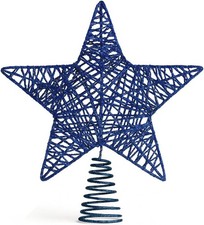Christmas Tree Topper Decoration Christmas Tree Star Decorations Navy Blue Glit