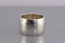 Sterling Silver 13mm Solid Textured Dimple Cigar Cuff Band Ring 11g 925 Sz: 6