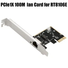 PCIe Realtek RTL8106E 10/100M 10/100Mbps RJ45 Ethernet Network Lan Card Adapter