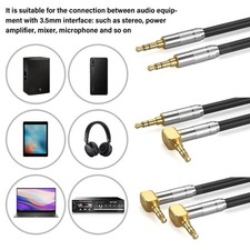 Flexible 3.5mm to 3.5mm Auditory Cable Right Angle Connectors Enhances Sound