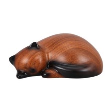 Durable Resin Cat-Shaped Urn for Ashes Home Memorial Pet Urn Light Brown