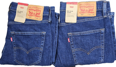 Levis 512 Herren Slim Taper Fit Stretch Stonewash Blau Denim Jeans W32 W34