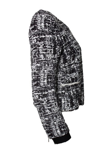 Sandro Jacket In Black And White Female Black Xs - Picture 4 of 6