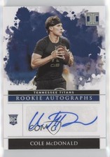 2020 Panini Impeccable Rookie Auto Silver 20/49 Cole McDonald #162 Auto 3c4