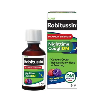 Robitussin Maximum Strength Nighttime Cough DM, 4 Fl Oz, Silver