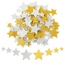 Foam Star Stickers - 100 Pcs Gold and Silver - Gold Silver