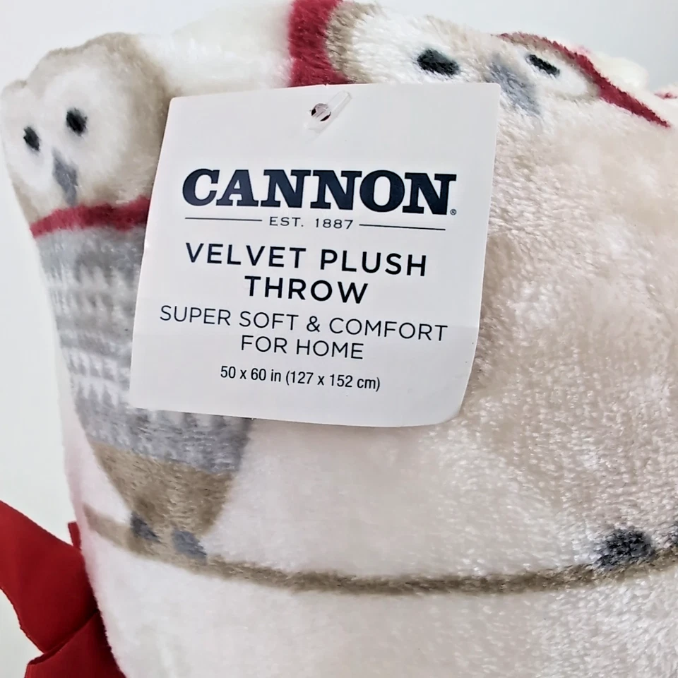 Новый Cannon K-Mart 50 x 60 бросить мягкий бархат плюшевые совы зимний праздник подарочная карта - Изображение 3 из 4