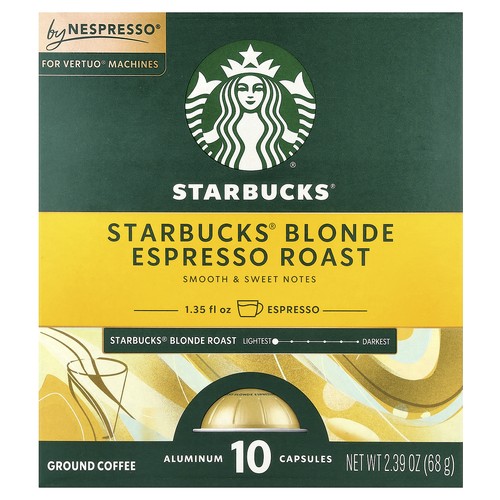 Nespresso®, Blonde Espresso Roast, Ground, 10 Aluminum Capsules, 2.39 oz (68 g)