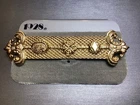 VINTAGE 1928 BRAND GOLD TONE ORNATE BAR PIN BROOCH COSTUME JEWELRY