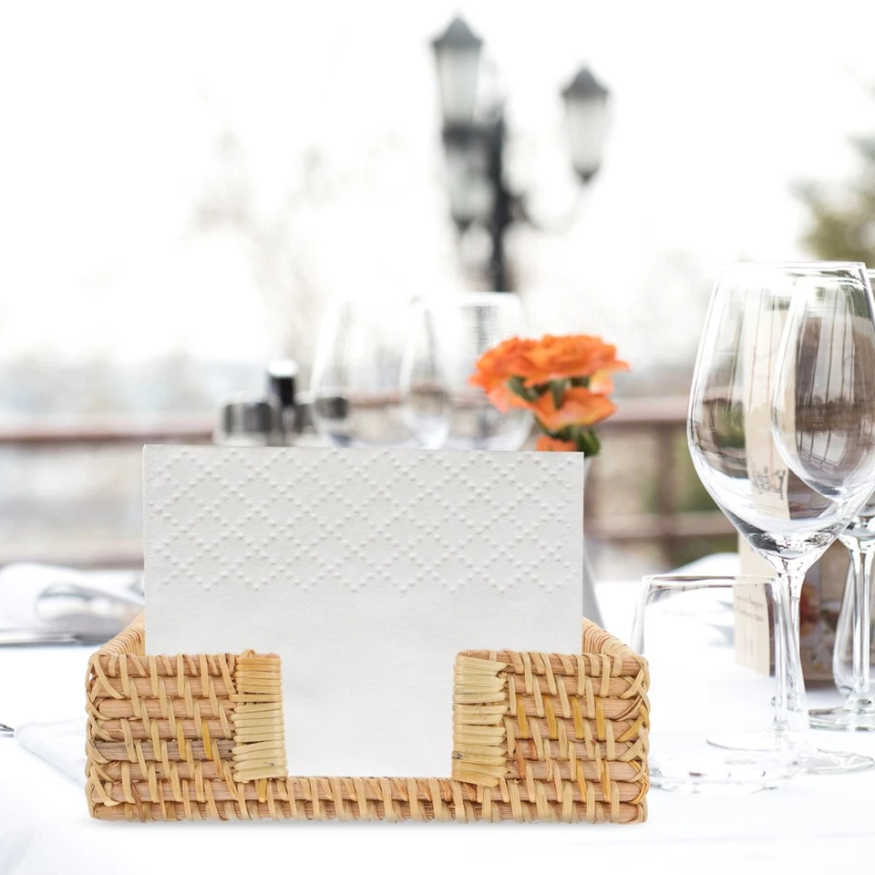  Porta Tovaglioli Intrecciato Portatovaglioli Rattan Asciugamani Da Cucina - Immagine 3 di 4