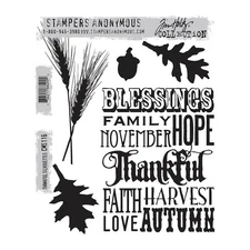 Tim Holtz Stampers Anonymous "THANKFUL SILHOUETTES" Rubber Stamp Set CMS116