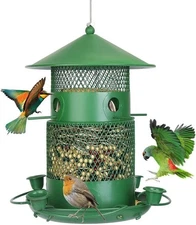 Metal Bird Feeder for Outdoors Hanging,Squirrel Proof Wild Bird Feeders