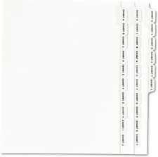 Avery 01370 Side Tab Divider, Title: Exhibit A-Z, Letter Size, White, 25/Set