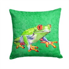 Caroline's Treasures 8688PW1414 Frog Decorative Pillow 14x14 Indoor Outdoor