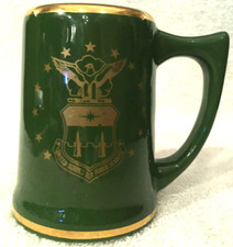 United States Air Force Academy Mug Stein Green Gold Trim - Vintage
