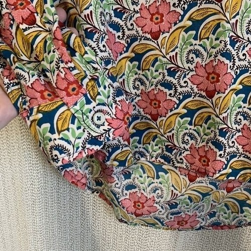 Talbots Women’s Floral Top Size XS Long Sleeve Multicolor Cottagecore Old Money - Picture 6 of 9