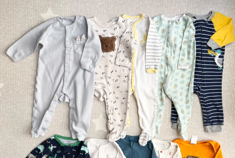 6-12  months BOY SLEEPERS (10 pieces) LOTS BUNDLES Footed Pajama Clothes Disney - Image 3 of 4