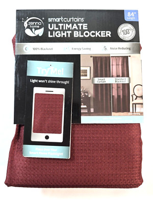 Maytex Smart Curtains Julius 100 Percent Blackout Curtains 1 Panel 50in X 84 in