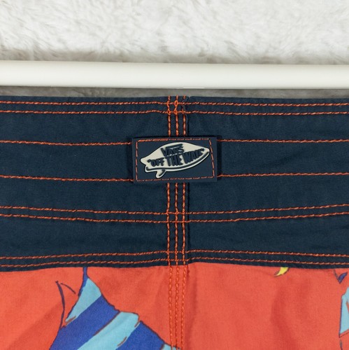 Vans Swim Trunks Mens 32 Coral Board Shorts Classic Boats Off The Wall Pockets - Picture 8 of 11