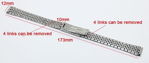 Correa de reloj de pulsera de acero inoxidable de 12 mm para dama con cierre plegable - Imagen 6 de 13
