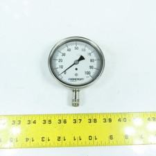 Ashcroft 3.5" 0-100 PSI Stainless 316 Pressure Gauge 3/8"