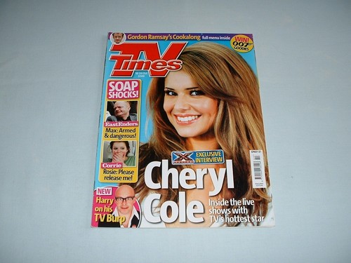 GIRLS ALOUD CHERYL COLE TV TIMES Magazine 18 OCTOBER 2008 (ISSUE/THE X-FACTOR)