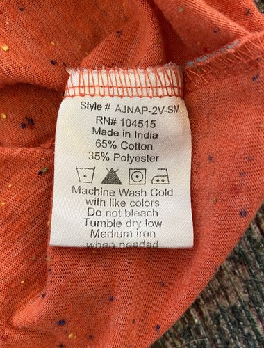Colours Alexander Julian Coral Speckled V Neck T Shirt Single Stitch XL - Picture 7 of 7