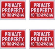 8 Private Property No Trespassing Sign 9 X 12 Inch
