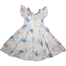 Dot Dot Smile Girls 5 6 White Crab Lobster Blue Polka Dot Empire Twirl Dress NWT