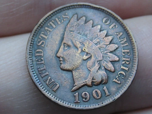 1901 Indian Head Cent Penny- VF/XF Details